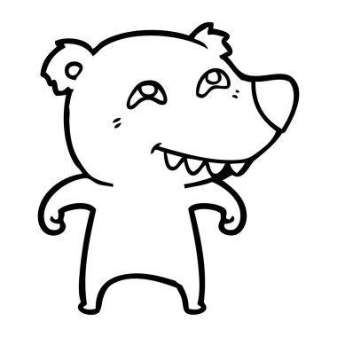 Diş gösterilen çizgi film ayı