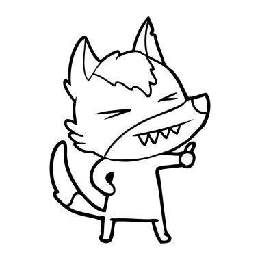 vektör çizim öfkeli wolf çizgi film