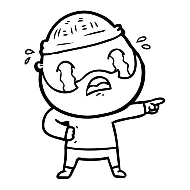 sakallı adam ağlıyor çizgi film