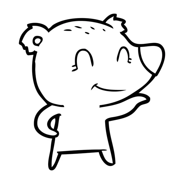 Векторная Иллюстрация Дружественного Медвежьего Мультфильма — стоковый вектор