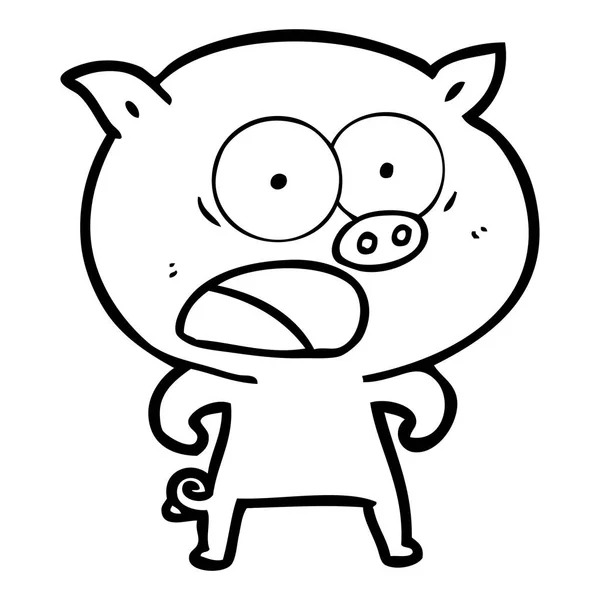 漫画豚叫びのベクトル イラスト — ストックベクタ
