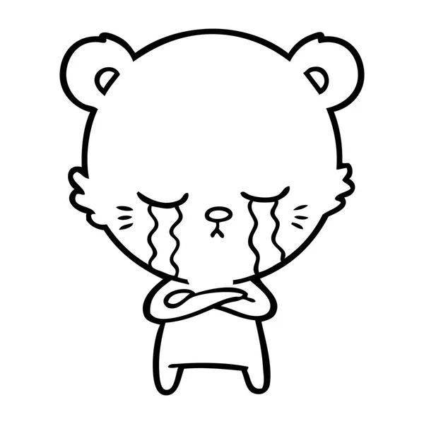 泣いてクマ漫画のベクトル イラスト — ストックベクタ