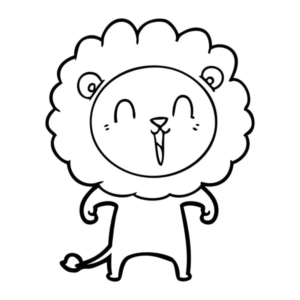 Ilustração Vetorial Desenhos Animados Leão Rindo — Vetor de Stock