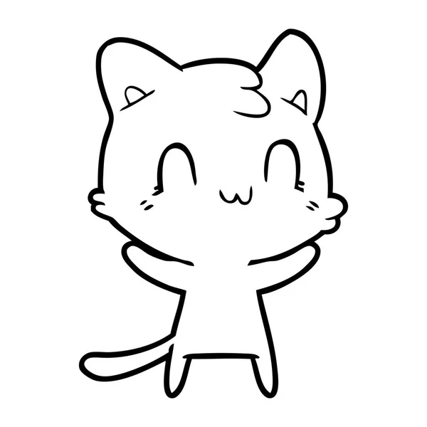 Illustration Vectorielle Dessin Animé Chat Heureux — Image vectorielle