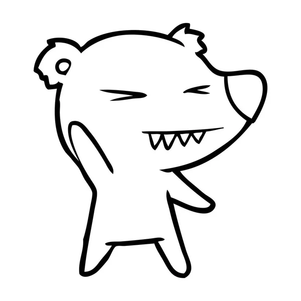 Сердитий Полярний Ведмідь Мультфільм — стоковий вектор