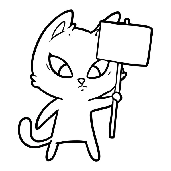 Illustration Vectorielle Chat Dessin Animé Confus — Image vectorielle