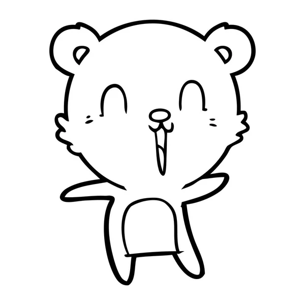 Feliz Oso Polar Dibujos Animados — Vector de stock