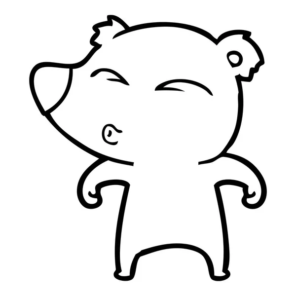 Εικονογράφηση Διάνυσμα Καρτούν Σφύριγμα Αρκούδα — Διανυσματικό Αρχείο