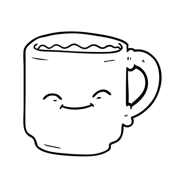 ベクトル漫画のコーヒーのマグカップのイラスト — ストックベクタ