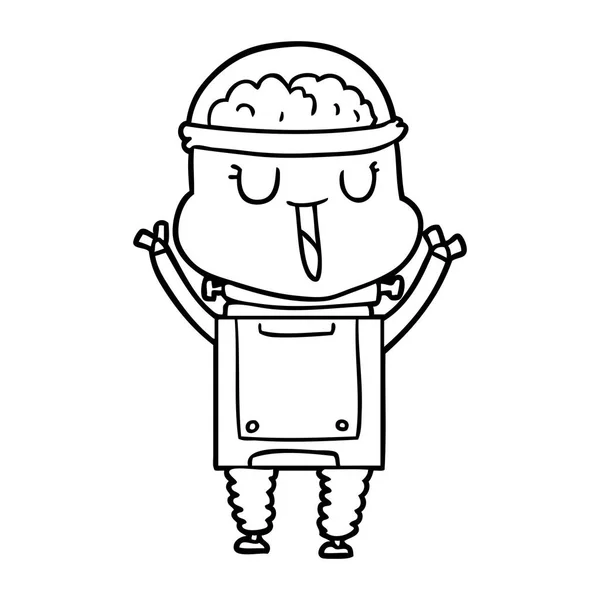 Vektorové Ilustrace Šťastný Kreslených Robota — Stockový vektor