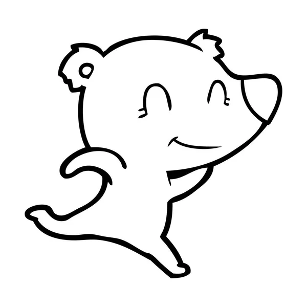 Векторная Иллюстрация Дружественного Медвежьего Мультфильма — стоковый вектор
