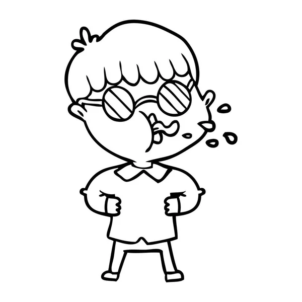 Menino Dos Desenhos Animados Usando Óculos — Vetor de Stock