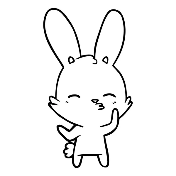 Векторная Иллюстрация Любопытной Карикатуры Кролика — стоковый вектор
