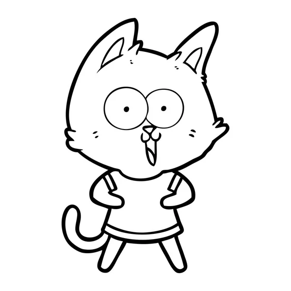 Vector Ilustración Divertido Gato Dibujos Animados — Vector de stock