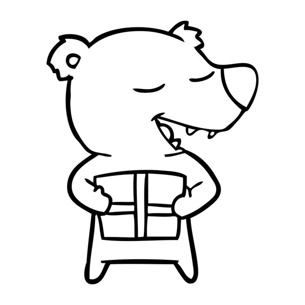 Kreskówka Niedźwiedź Polarny Obecnie — Wektor stockowy