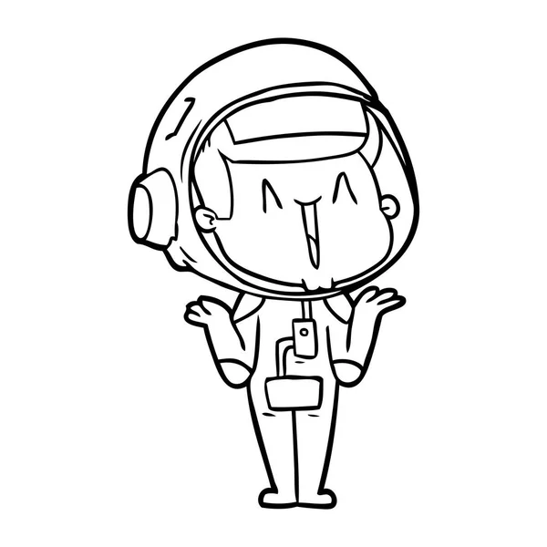 Vektorillustration Glad Cartoon Astronaut — Stock vektor
