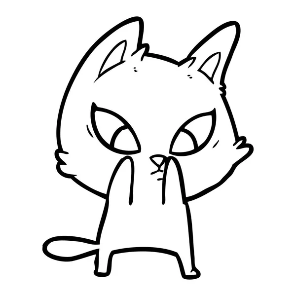 Ilustrasi Vektor Dari Kartun Kucing Yang Bingung - Stok Vektor