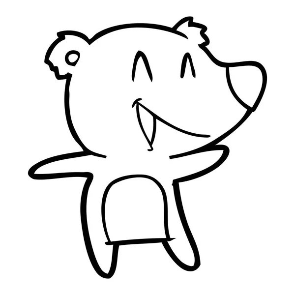 Vector Illustration Laughing Bear Cartoon — Stock Vector