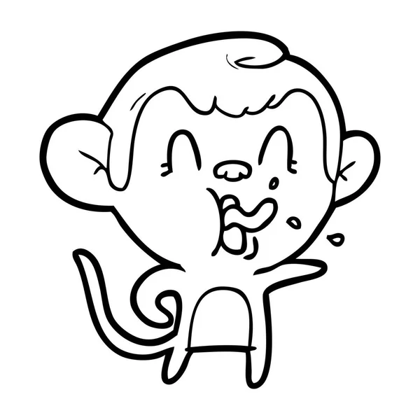 Ilustração Vetorial Macaco Dos Desenhos Animados Rindo Mostrando Língua Isolada —  Vetores de Stock