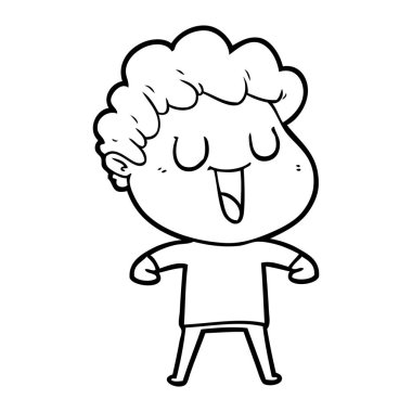 vektör çizim karikatür adam gülen