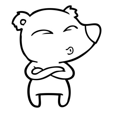 vektör çizim karikatür ayı ıslık