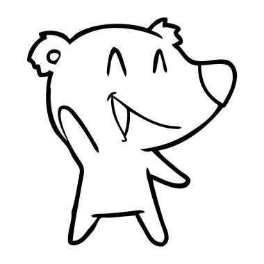  ayı karikatür gülen vektör çizim