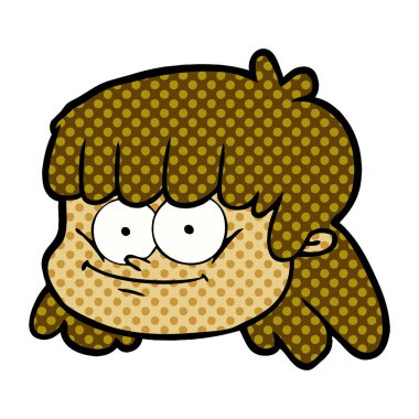 vektör çizim karikatür kadın yüzü