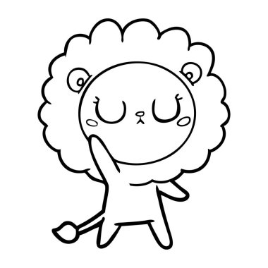 Çizgi film aslanının vektör çizimi