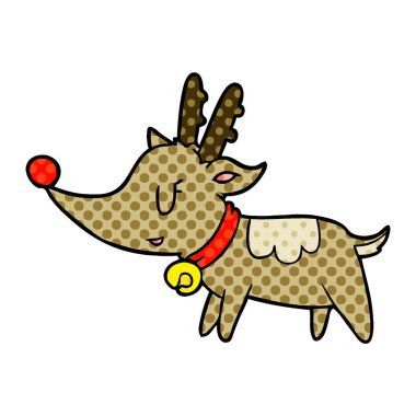 vektör çizim karikatür Noel reindeer
