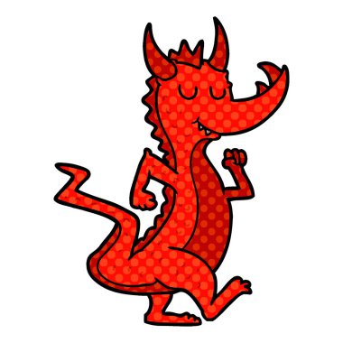 çizgi film sevimli ejderha vektör çizim