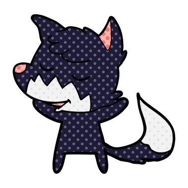vektör çizim dostu karikatür Fox