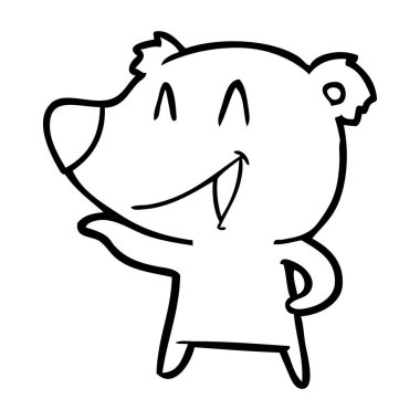  ayı karikatür gülen vektör çizim