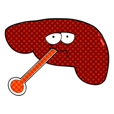 vektör çizim karikatür karaciğer