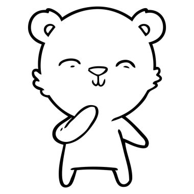 mutlu karikatür ayı vektör çizim