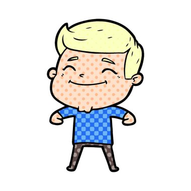 mutlu çizgi film adam vektör çizim