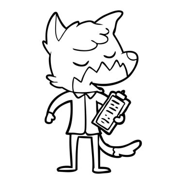 vektör çizim dostu karikatür Fox