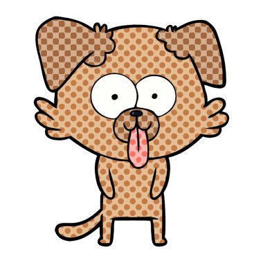 yapışkanlık dışarı dil ile karikatür köpek