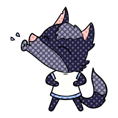 uluyan kurt karikatür, vektör çizim