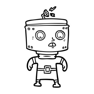 Çizgi film robotunun vektör çizimi 