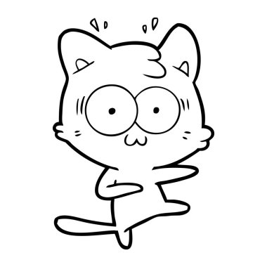 vektör çizim karikatür sürpriz kedi