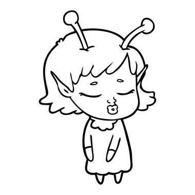 sevimli uzaylı kız çizgi film