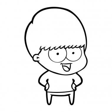 mutlu çizgi film çocuk vektör çizim