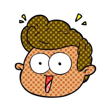 vektör çizim karikatür erkek yüz