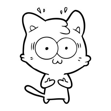 vektör çizim karikatür sürpriz kedi