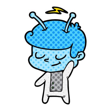 Dostu karikatür spaceman vektör çizim