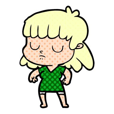 vektör çizim karikatür kayıtsız kadın