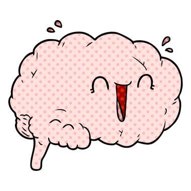 vektör çizim karikatür beyin gülen