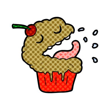 vektör çizim karikatür cupcake