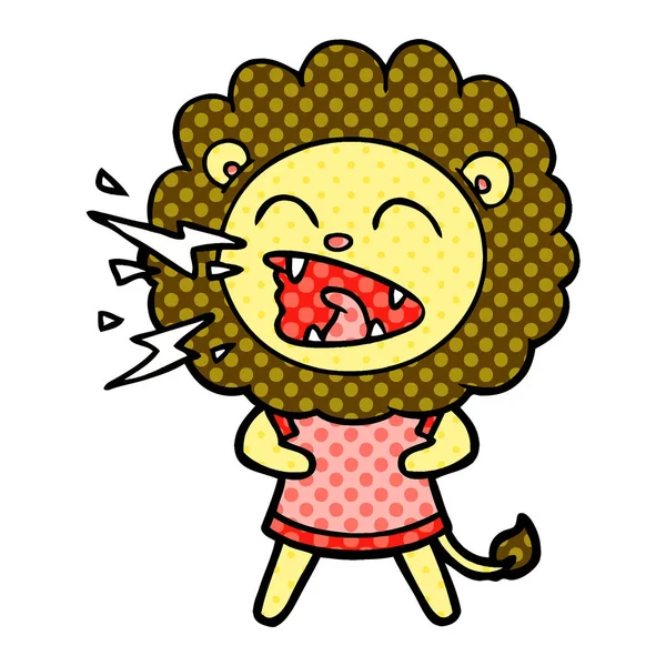 elbiseli kükreyen aslan çizgi film