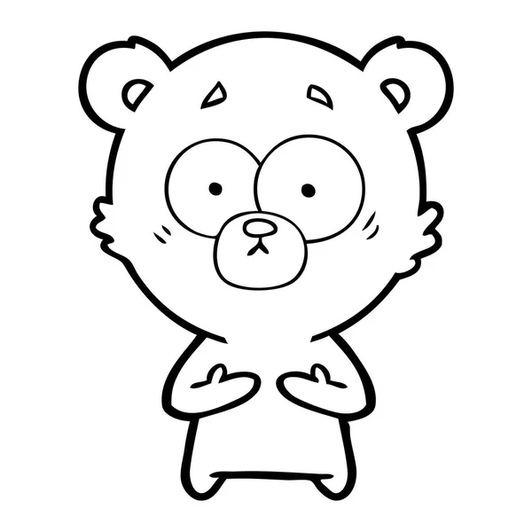 漫画驚いたクマのベクトル イラスト — ストックベクタ